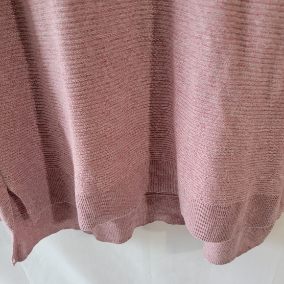 ELLE Womens Pink Blush Sweater Dress Sz L High-Low Crewneck Soft Cozy Minimalist - Picture 4 of 12